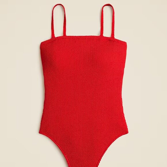 J Crew Womens Gemma bandeau scrunchie one-piece Size 6 Red Arroyo - Picture 1 of 6